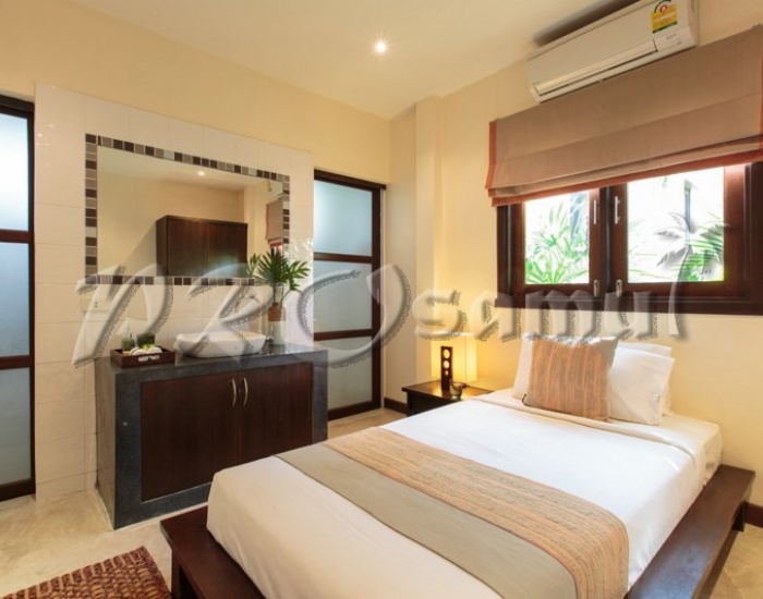 Спальня с односпальной кроватью дома пляже Банг Рак - HR0449