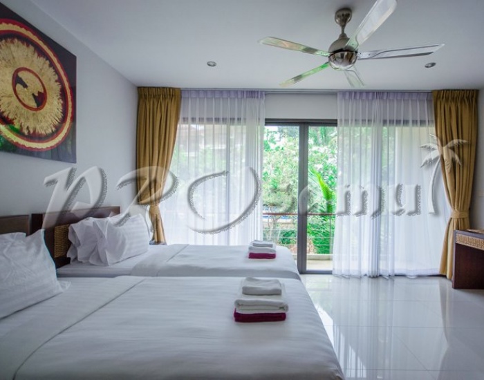 Спальня с раздельными кроватями дома на пляже Чонг Мон - HR0622